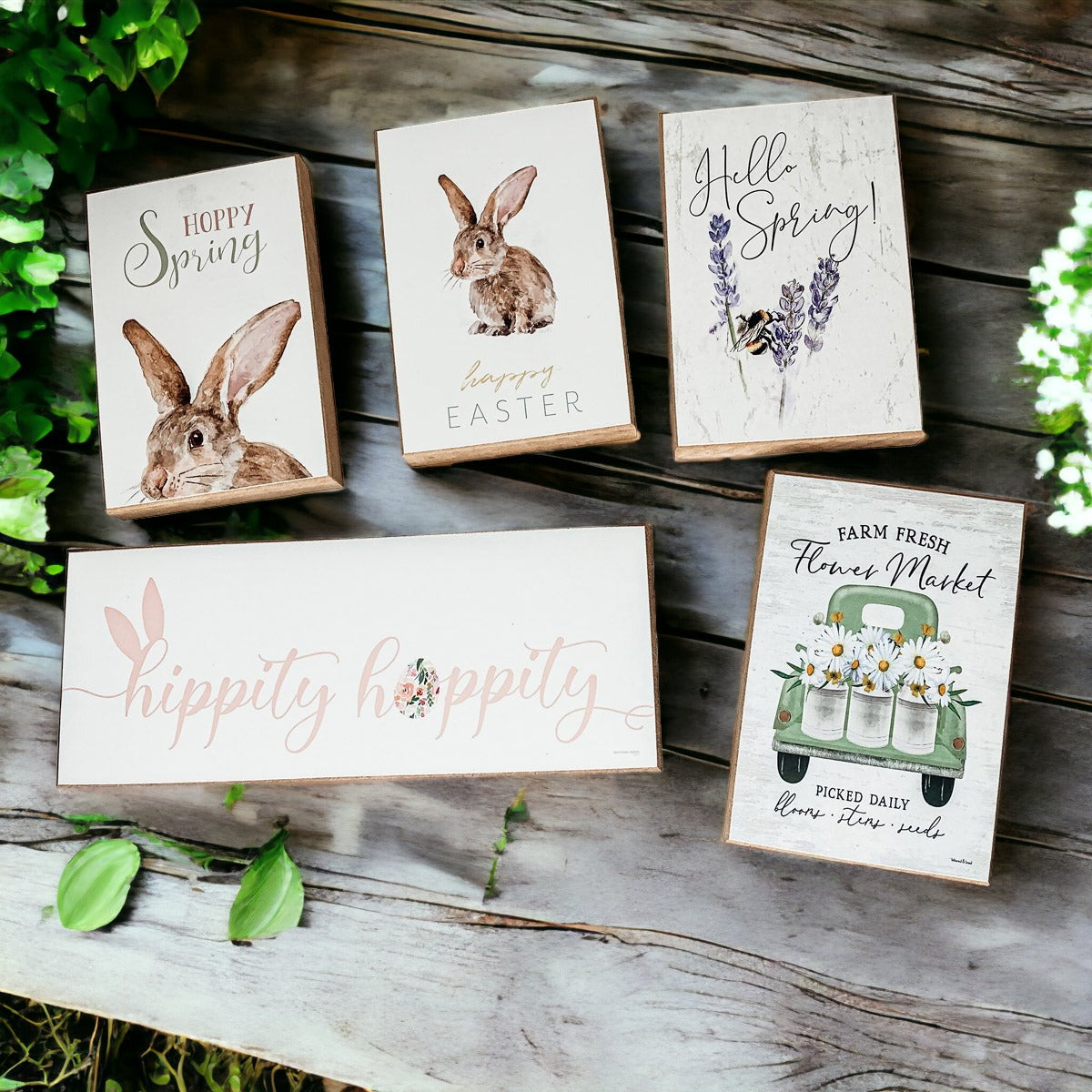 Farm Fresh Flower Market Sign Rustic Vintage Wood Porch Garden Spring Summer Decor