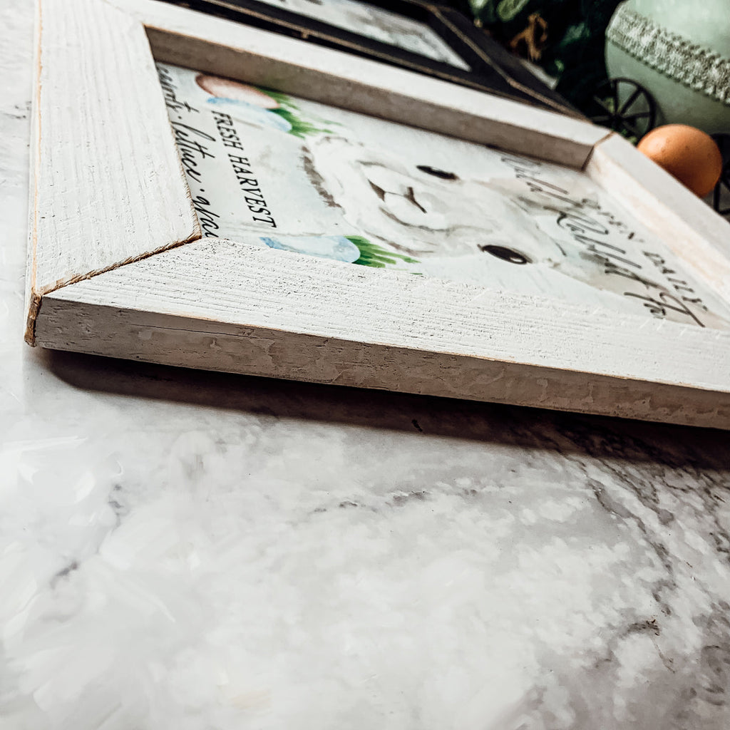 Wild Rabbit Farms Easter Sign 8x10 Framed Rustic Farmhouse Spring Decor Open Daily Fresh Harvest