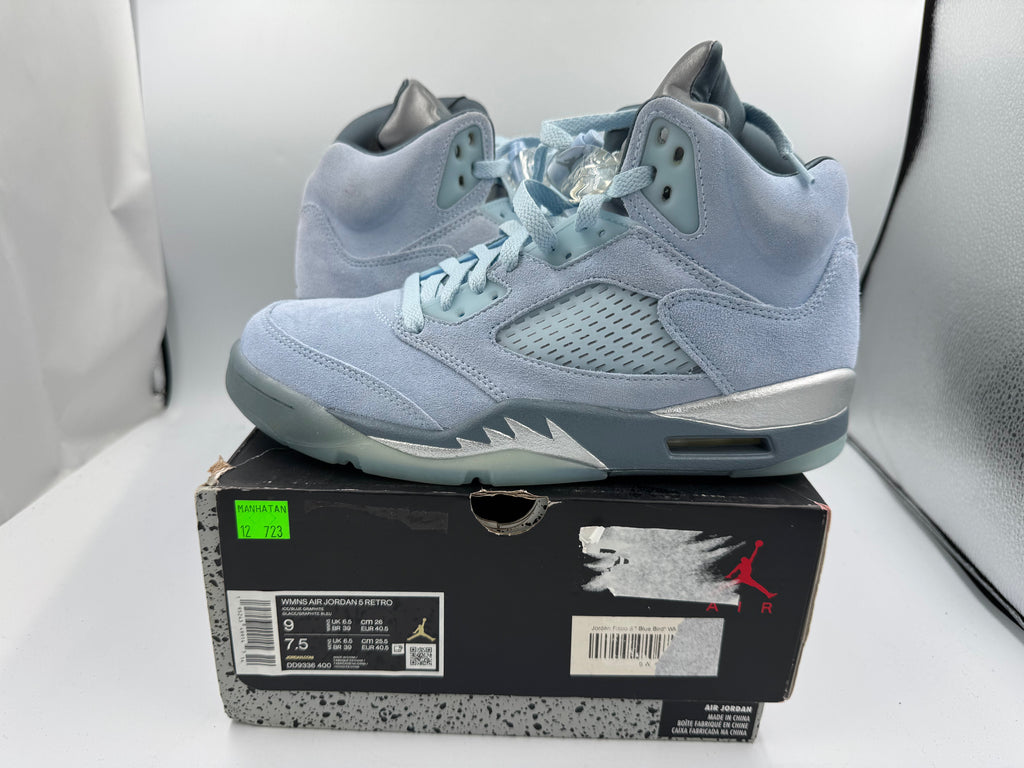 PRE OWNED Jordan Retro 5 " Blue Bird" WMNS Conditional