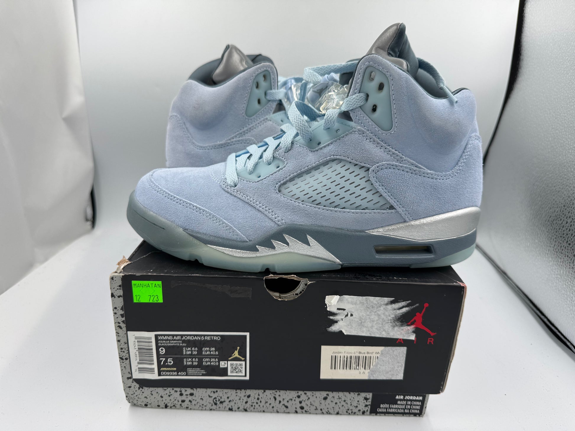 PRE OWNED Jordan Retro 5 " Blue Bird" WMNS Conditional