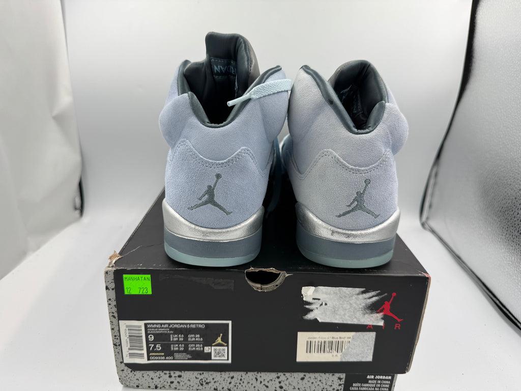 PRE OWNED Jordan Retro 5 " Blue Bird" WMNS Conditional