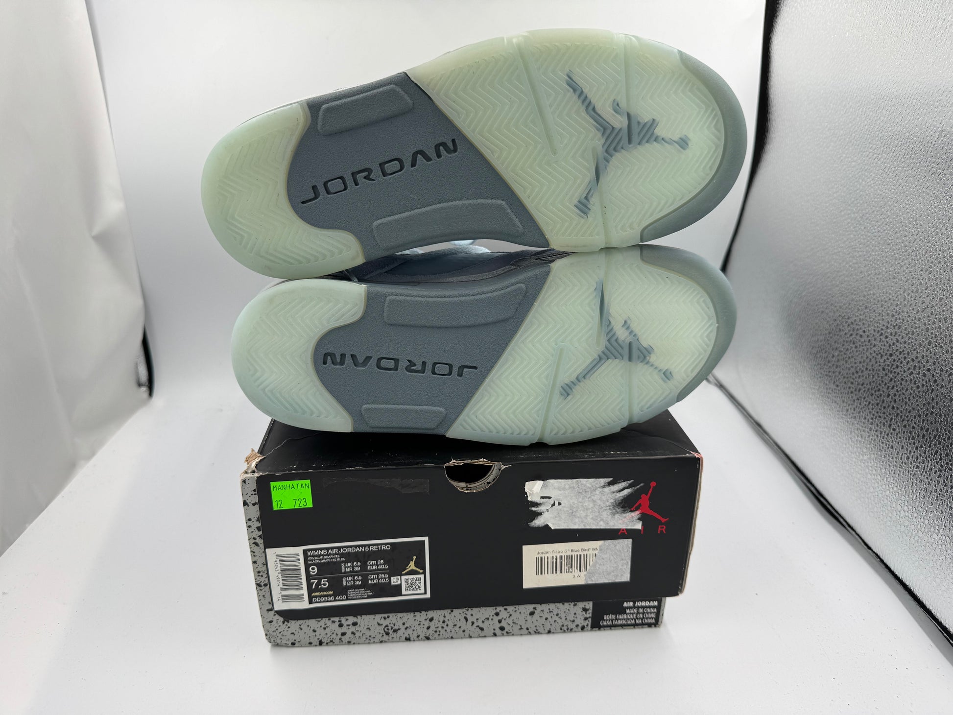PRE OWNED Jordan Retro 5 " Blue Bird" WMNS Conditional