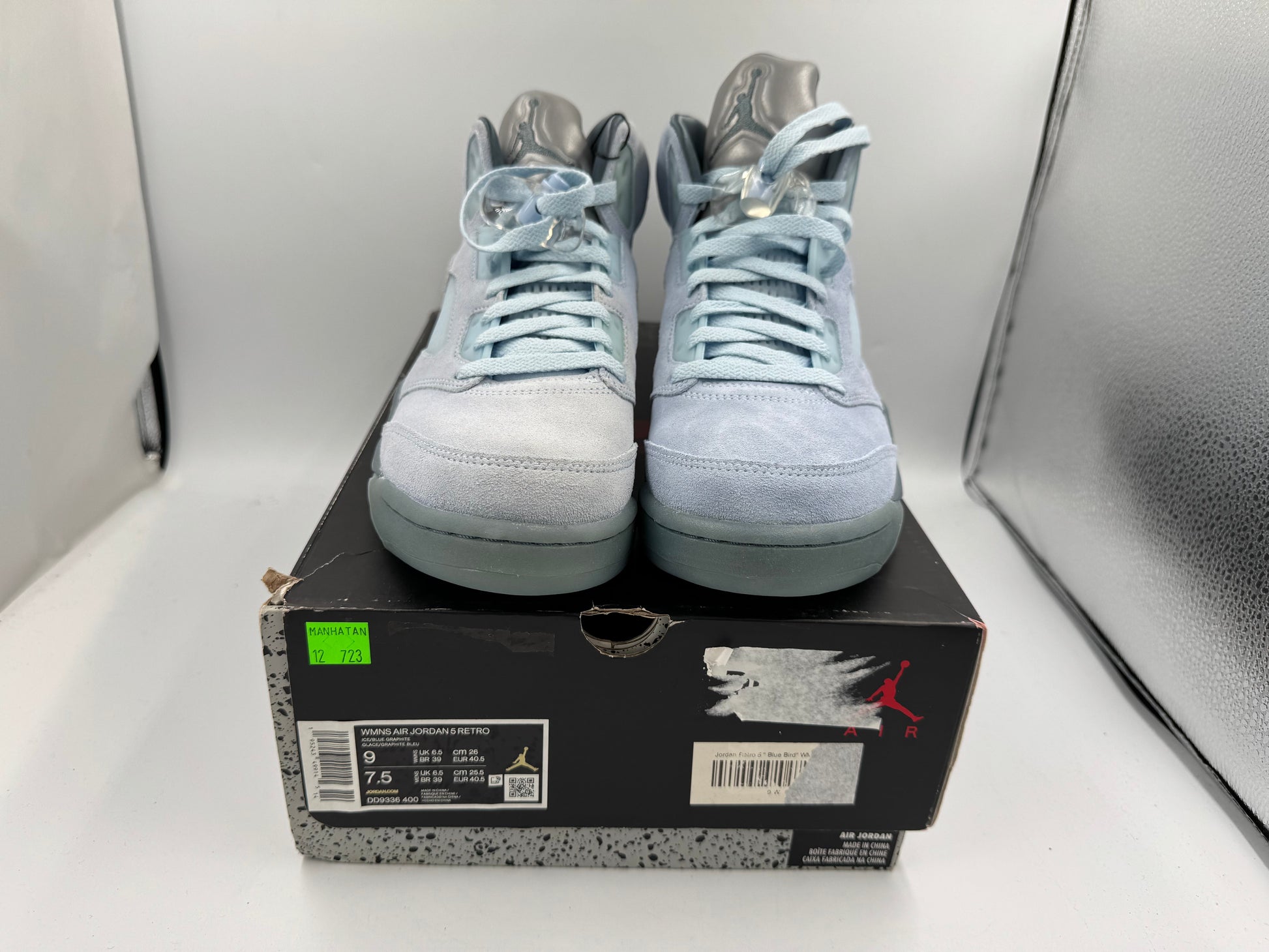 PRE OWNED Jordan Retro 5 " Blue Bird" WMNS Conditional