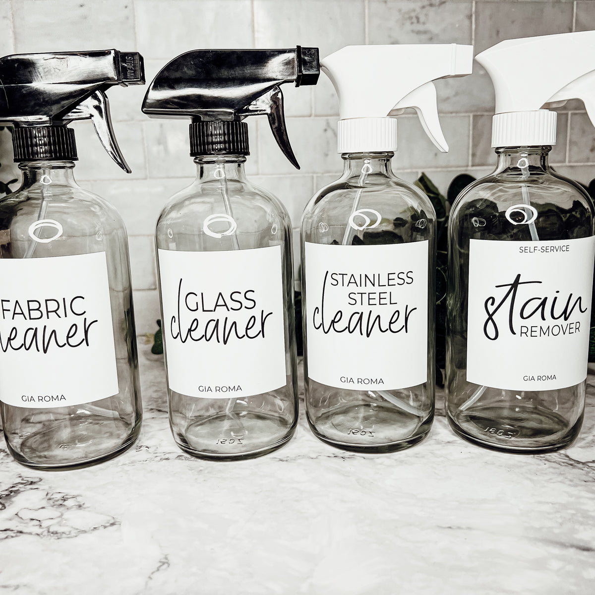 16oz Boston Round Glass Refillable Cleaning Bottles For Soap Lotion Dispensers