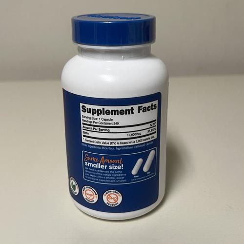 Nutricost Biotin (Vitamin B7) Supplement 10 000mcg (10mg)  240 Capsules EXP 11/25