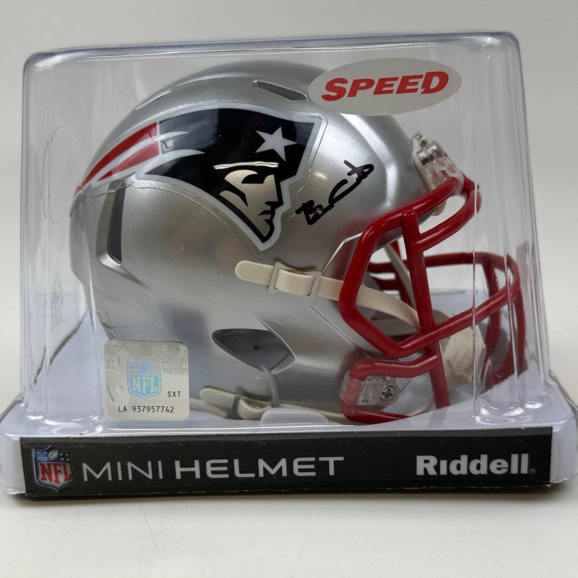 Autographed/Signed Ben Coates New England Patriots Mini Football Helmet Beckett BAS COA