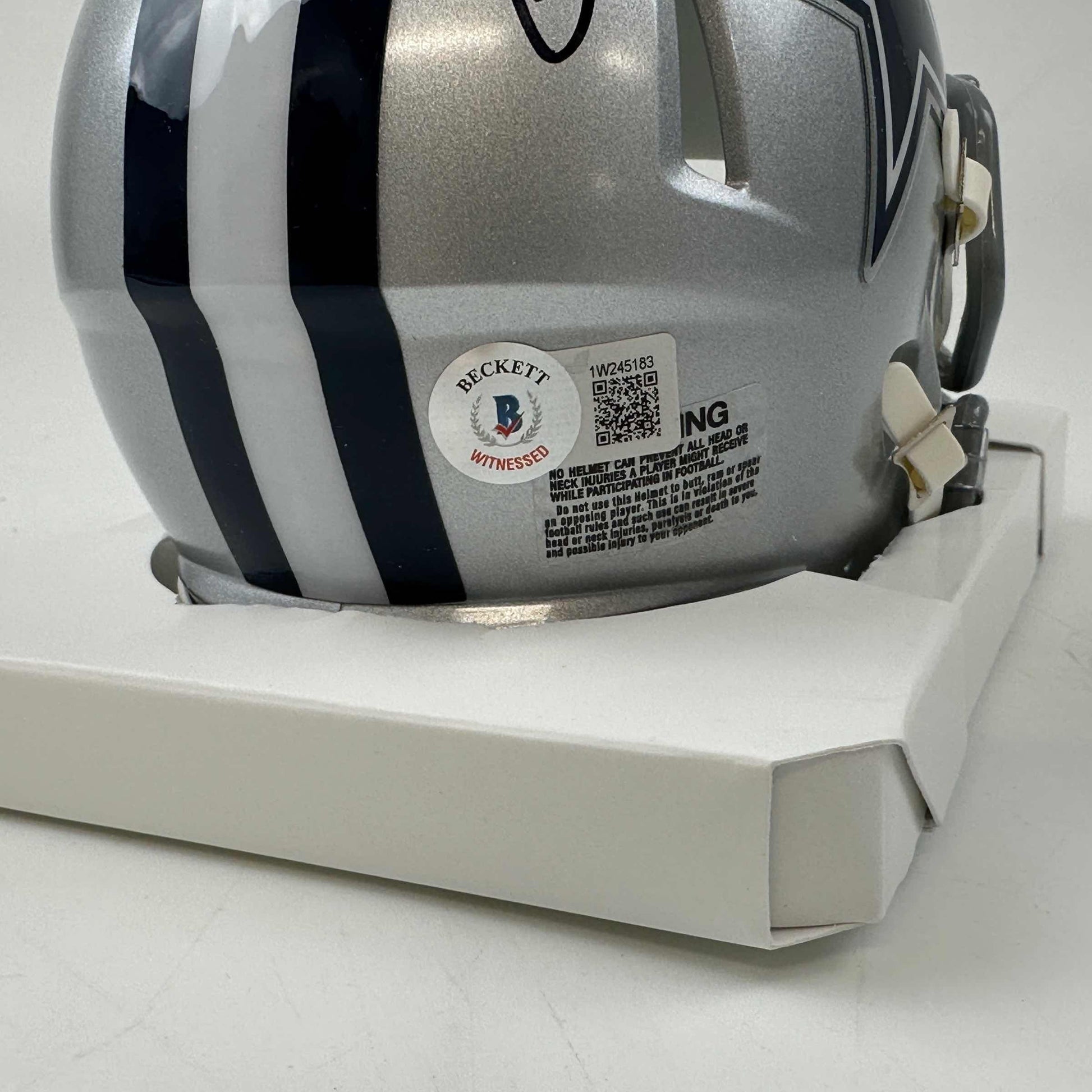 Autographed/Signed Zack Martin Dallas Cowboys Mini Football Helmet Beckett BAS COA