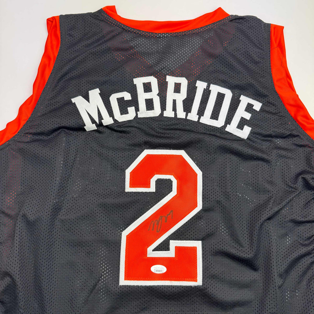 Autographed/Signed Miles Deuce McBride New York Black Basketball Jersey JSA COA