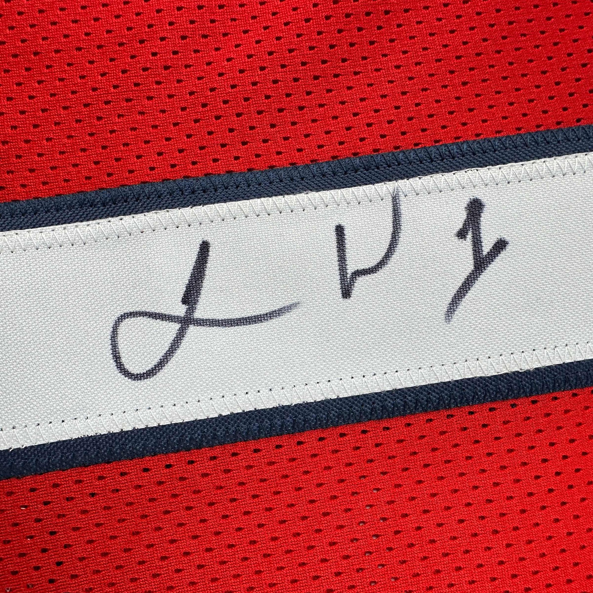 Autographed/Signed Jimmie Ward Houston Red Football Jersey Beckett BAS COA