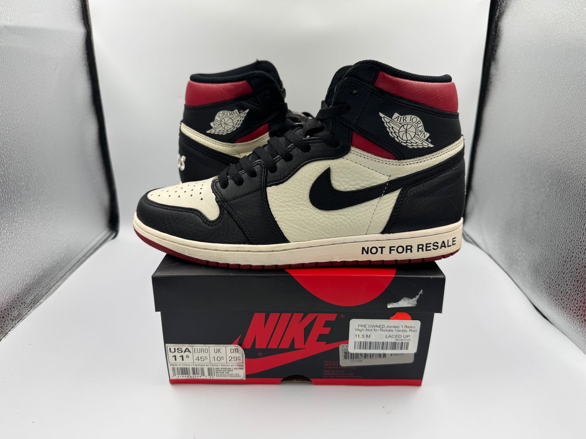 PRE OWNED Jordan 1 Retro High Not for Resale Varsity Red