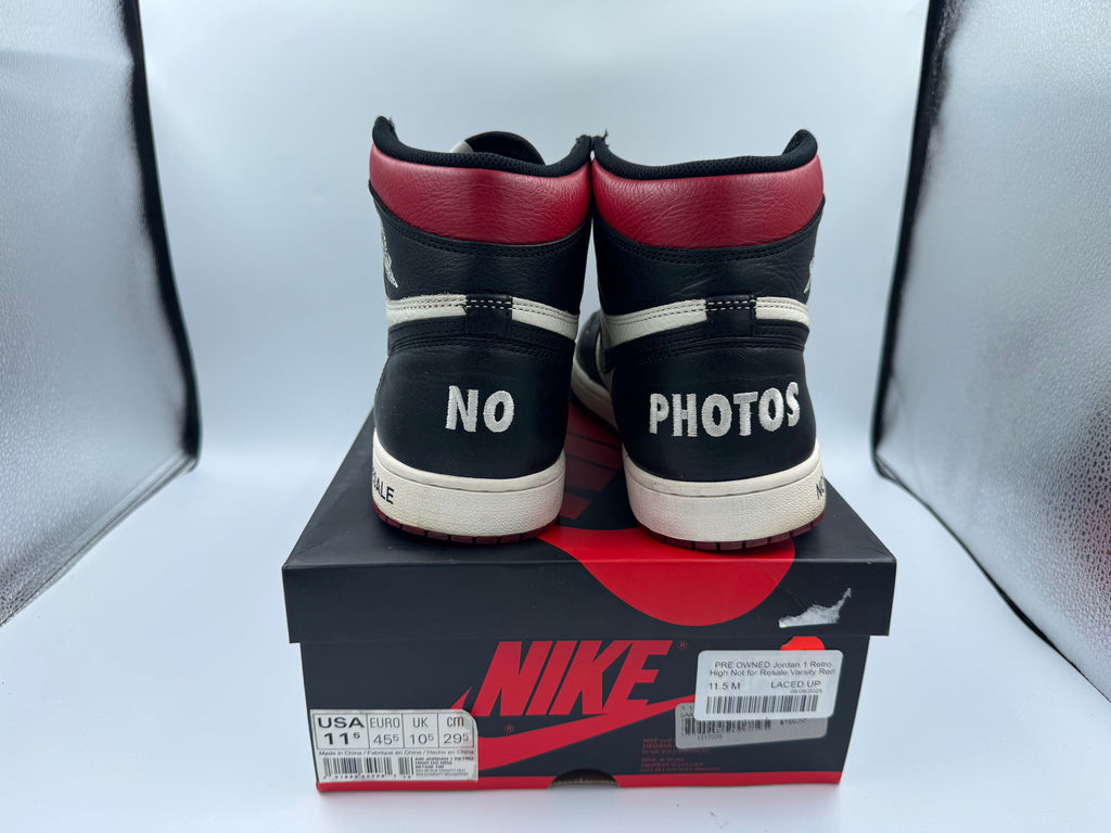 PRE OWNED Jordan 1 Retro High Not for Resale Varsity Red