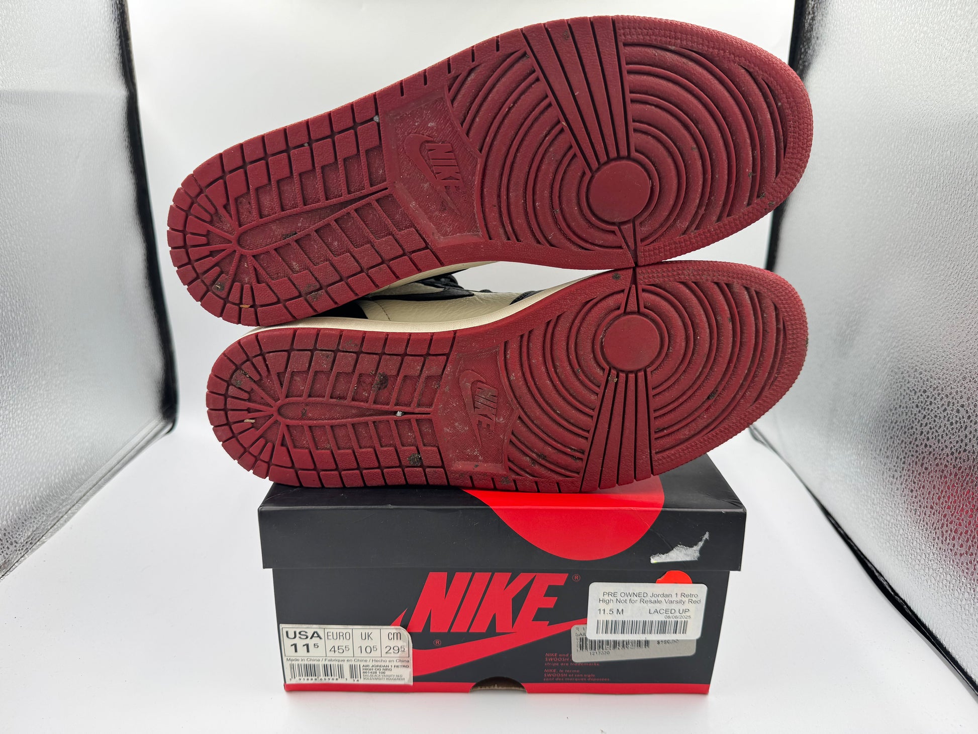 PRE OWNED Jordan 1 Retro High Not for Resale Varsity Red