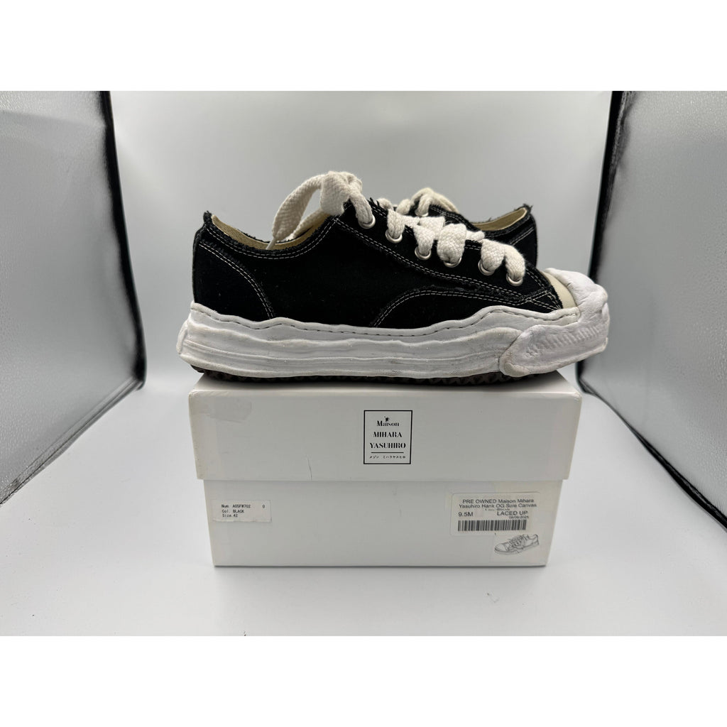 PRE OWNED Maison Mihara Yasuhiro Hank OG Sole Canvas Low Black
