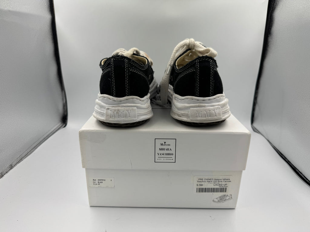 PRE OWNED Maison Mihara Yasuhiro Hank OG Sole Canvas Low Black
