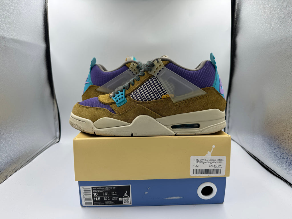 PRE OWNED Jordan 4 Retro SP 30th Anniversary Union Desert Moss