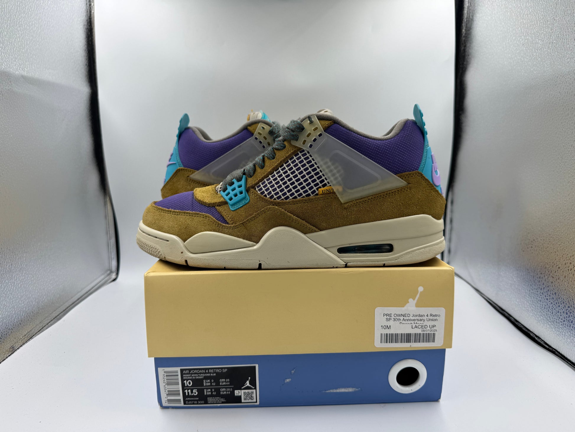 PRE OWNED Jordan 4 Retro SP 30th Anniversary Union Desert Moss