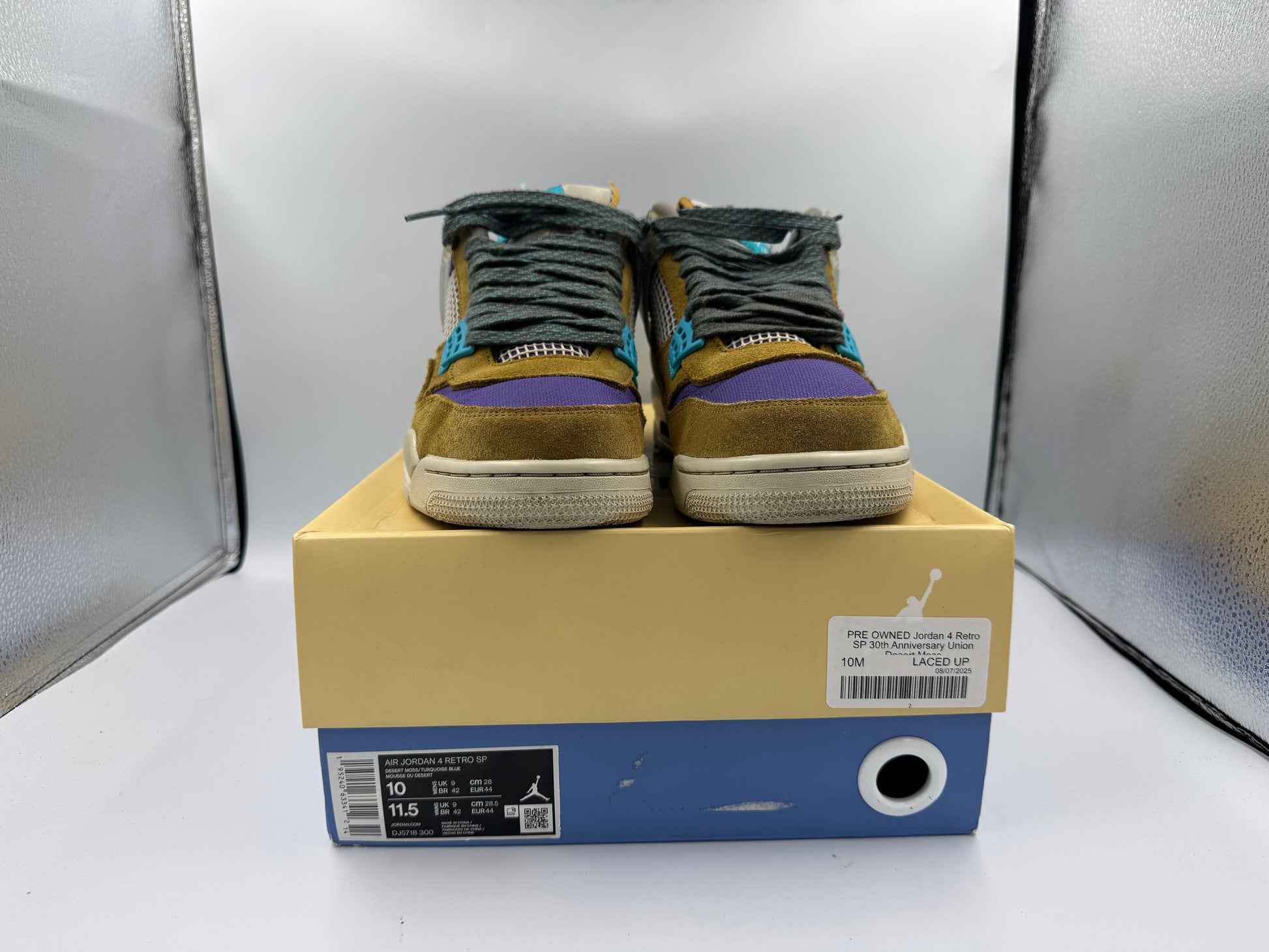 PRE OWNED Jordan 4 Retro SP 30th Anniversary Union Desert Moss