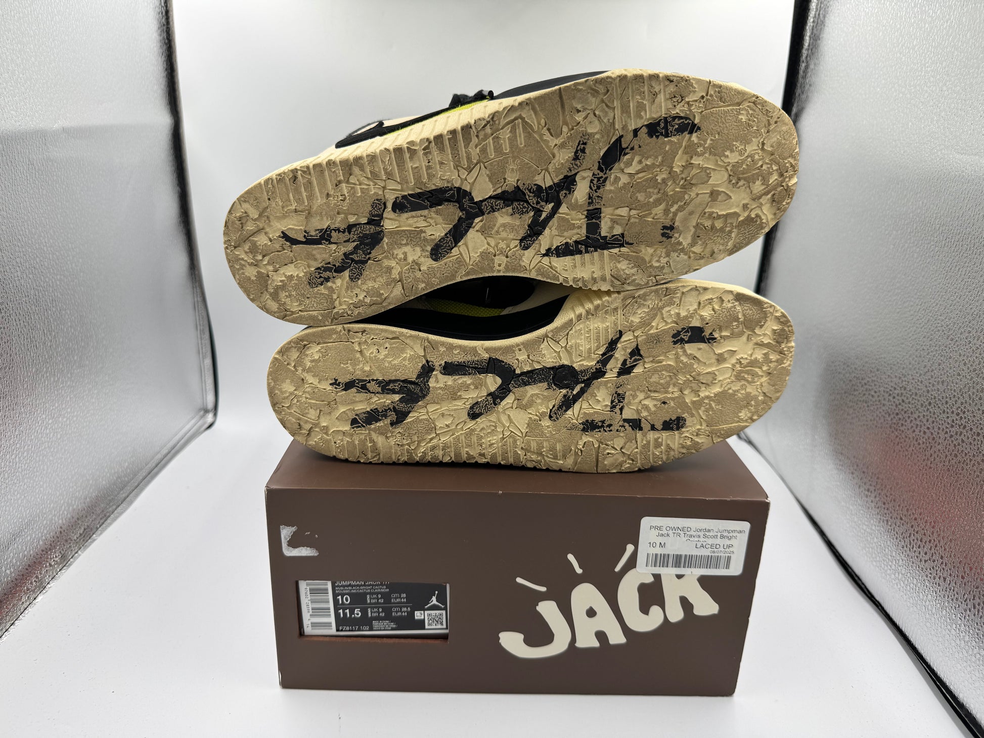 PRE OWNED Jordan Jumpman Jack TR Travis Scott Bright Cactus