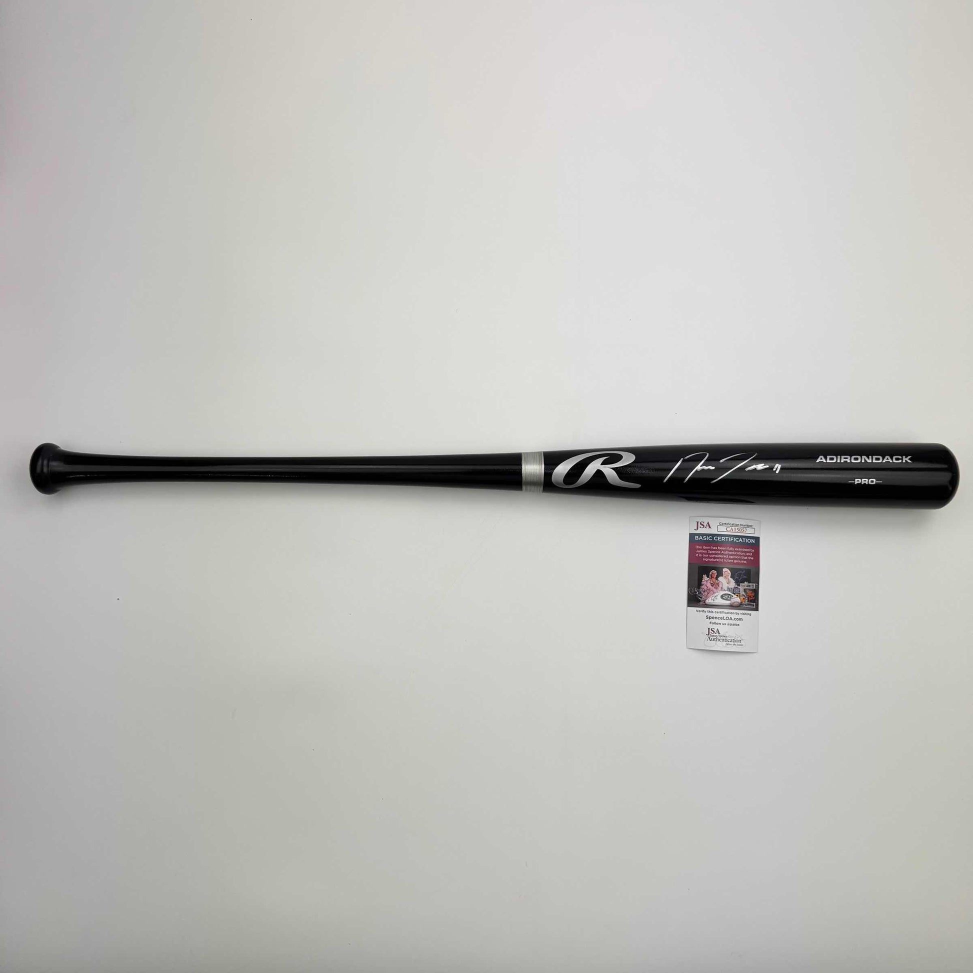 Autographed/Signed Jose Ramirez Black Rawlings Pro Baseball Bat JSA COA