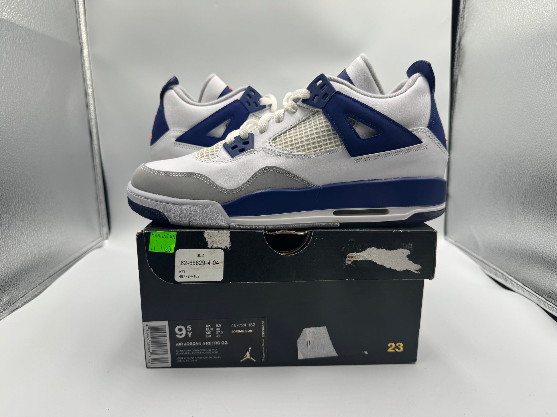 PRE OWNED Air Jordan Retro 4 Deep Royal Blue (GS) Conditional