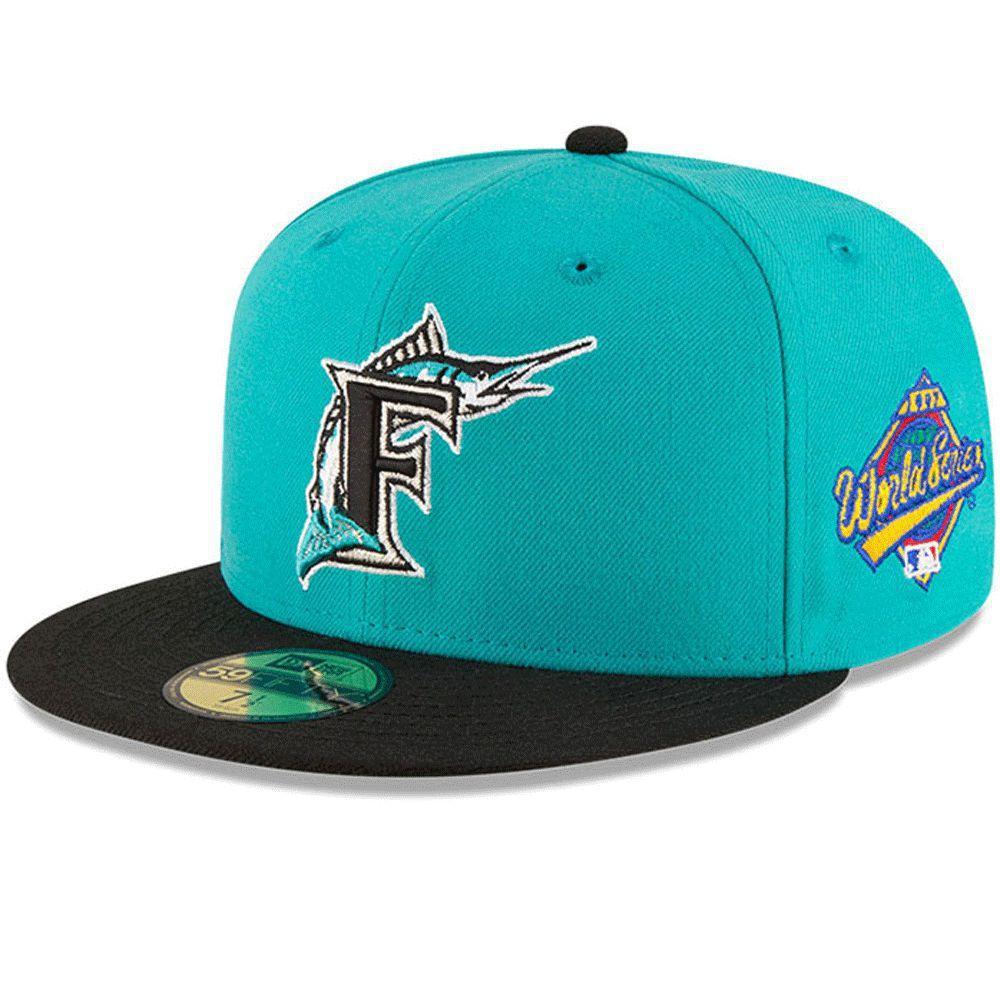 Florida Marlins 1997 World Series Patch Fitted Hat 59Fifty (Teal)
