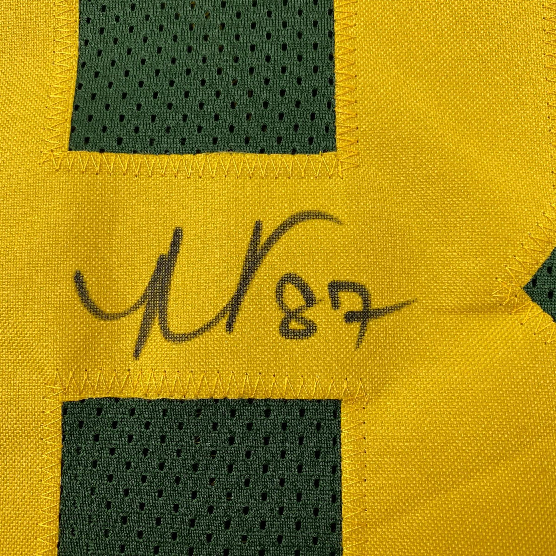 Autographed/Signed Romeo Doubs Green Bay Color Rush Green Football Jersey JSA COA