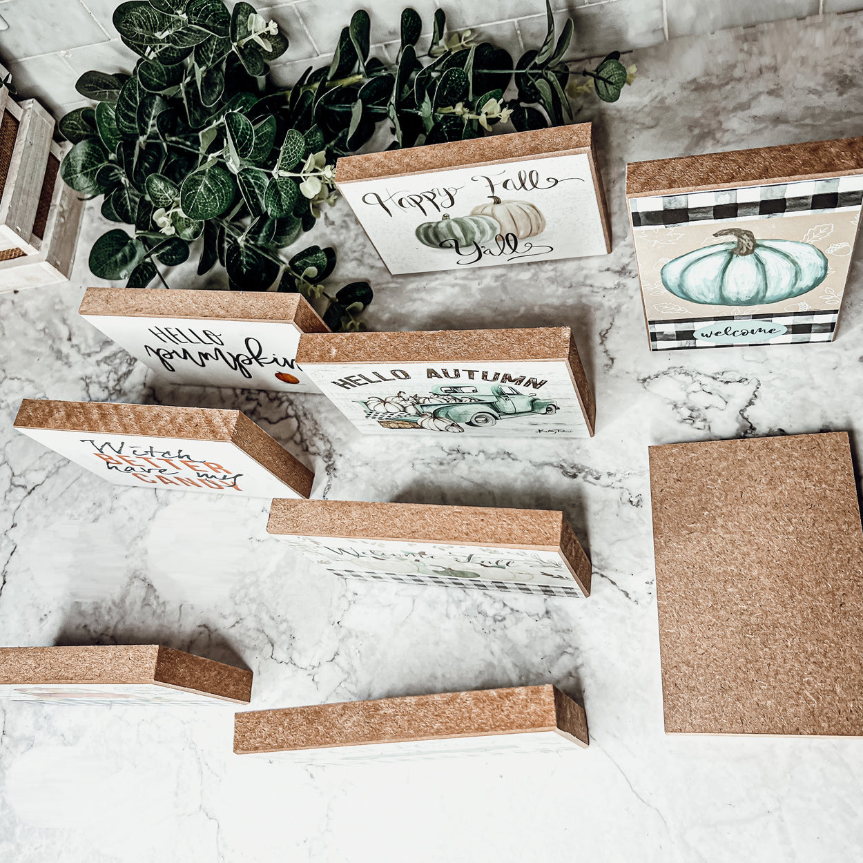 Fall Welcome Wooden Sign 6x4x1 Handmade Tiered Tray Shelf Mantel Decor