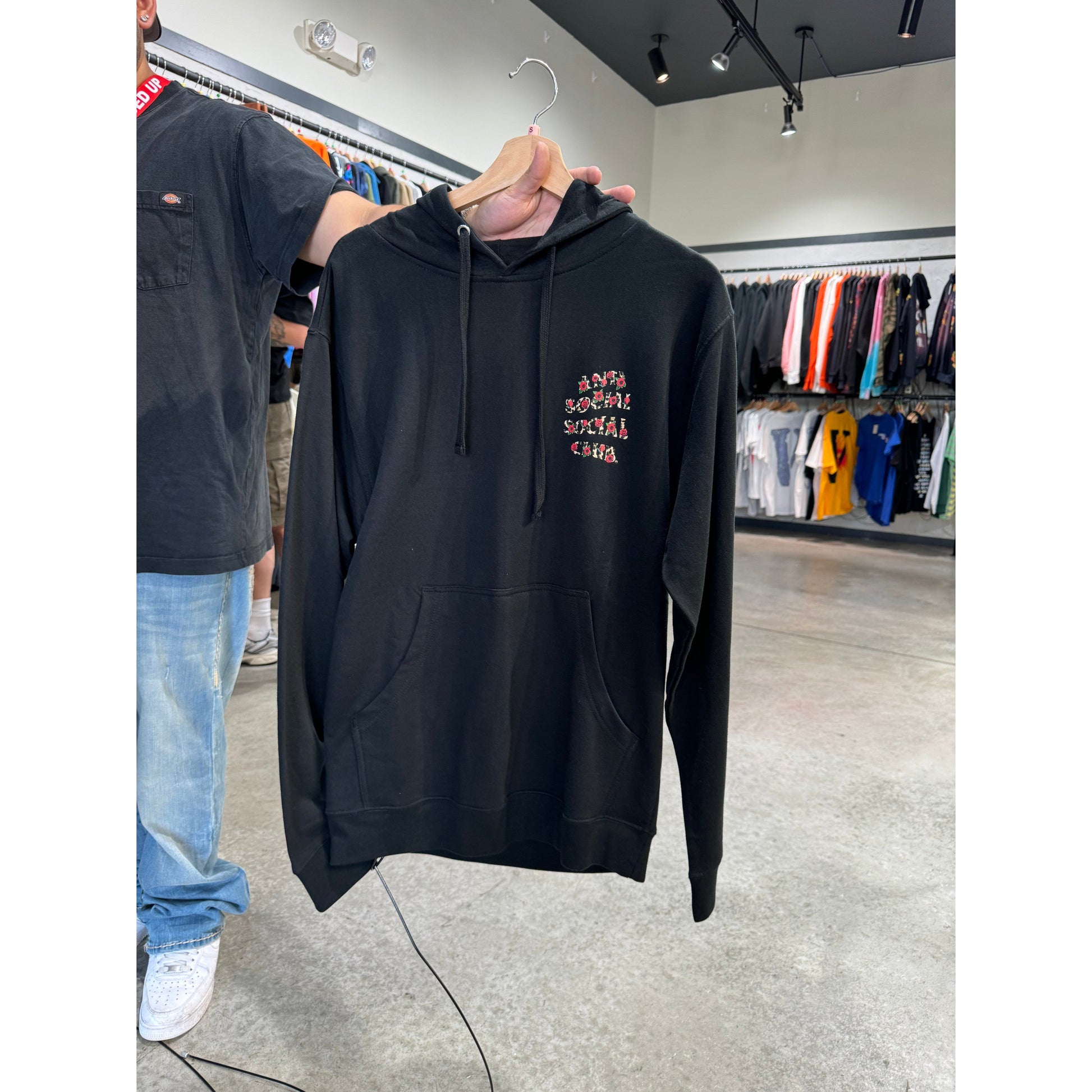 Anti Social Social Club Leopard Flower Hoodie Black