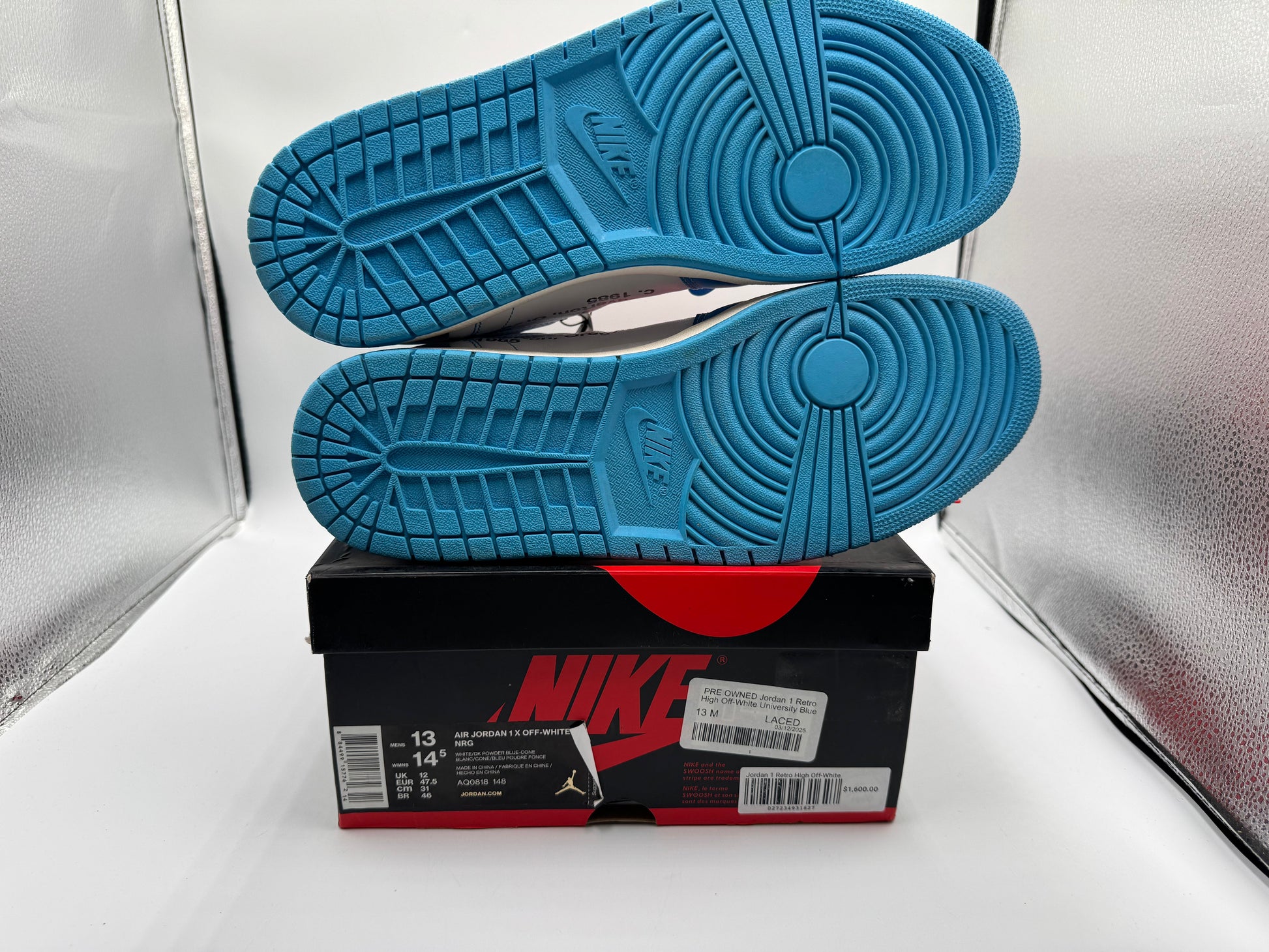 PRE OWNED Jordan 1 Retro High Off-White University Blue
