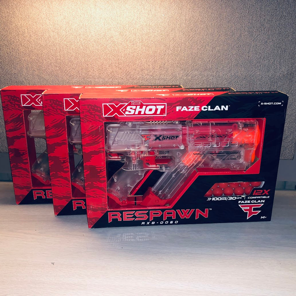 X-Shot Faze Clan Respawn Foam Dart Launchers (3-Pack) with 36 Foam Dart Balls