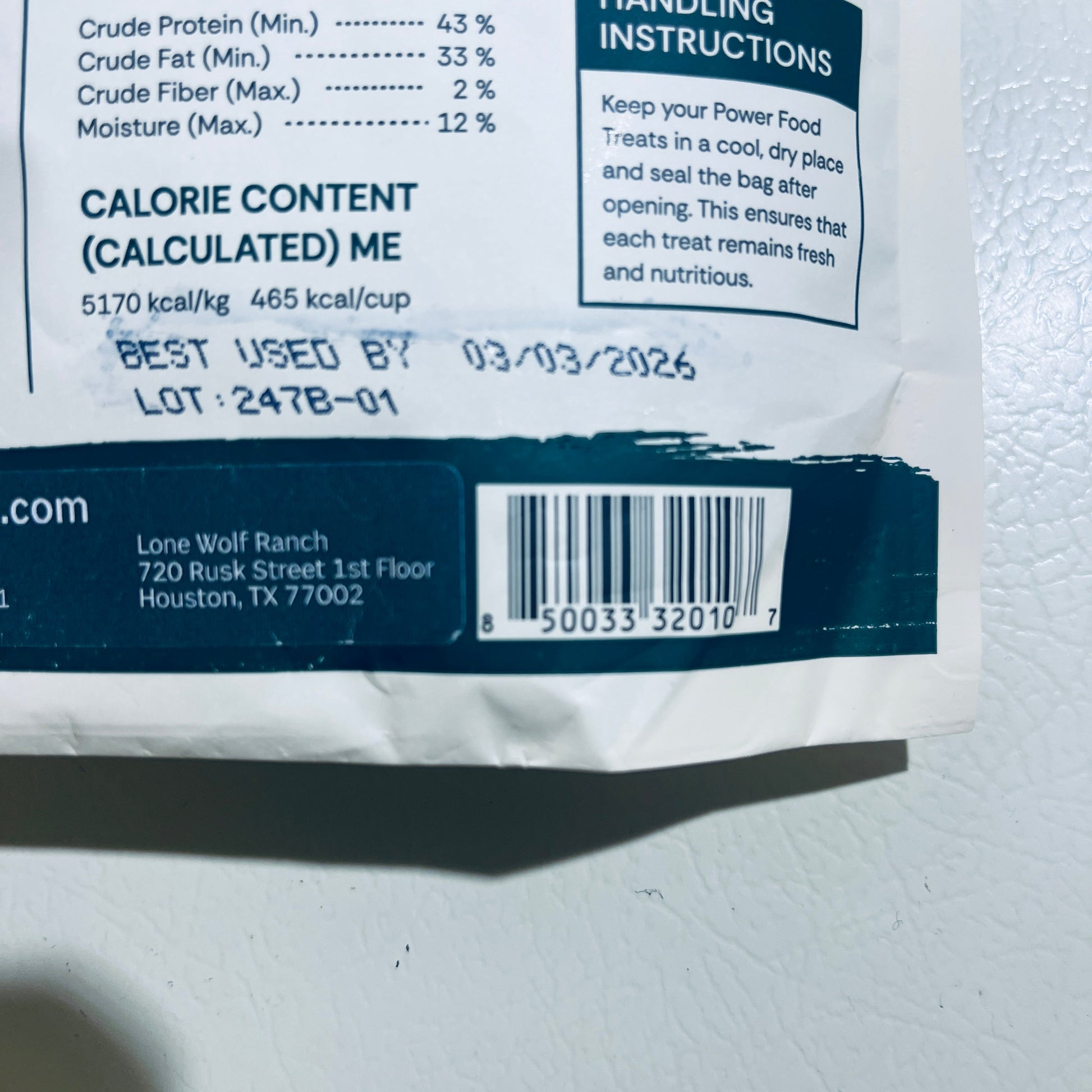 Lone Wolf Ranch Power Food Treats Beef Heart Dog Treats 6 oz BEST by 3/3/26