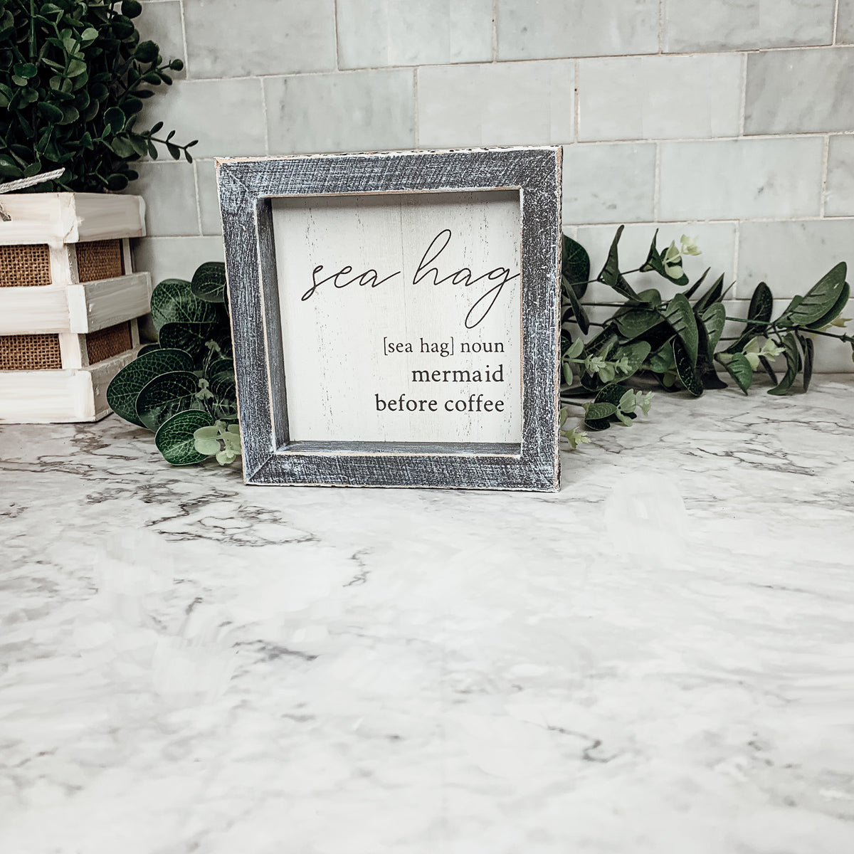 Beach Home Summer 5 Inch Wooden Sign Funny Coffee Quote Coastal Wall Decor Small Plaque