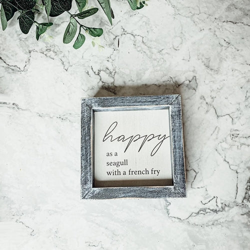 Sea Hag Wooden Sign 5x5 Distressed Gray Frame Funny Morning Mermaid Pre Coffee Decor Plaque