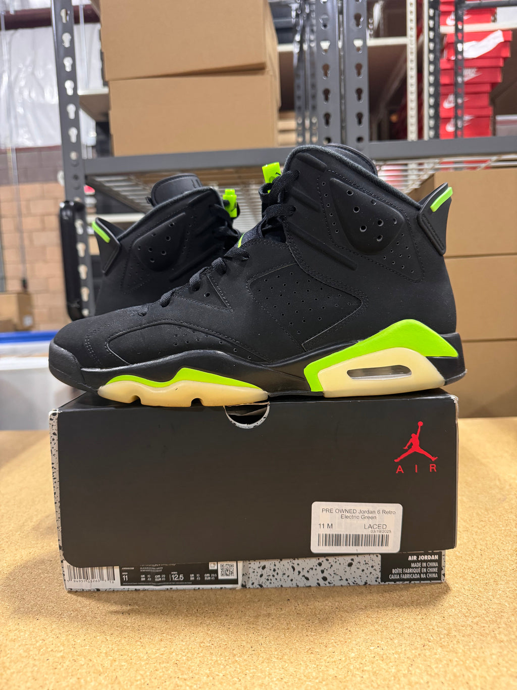 PRE OWNED Jordan 6 Retro Electric Green