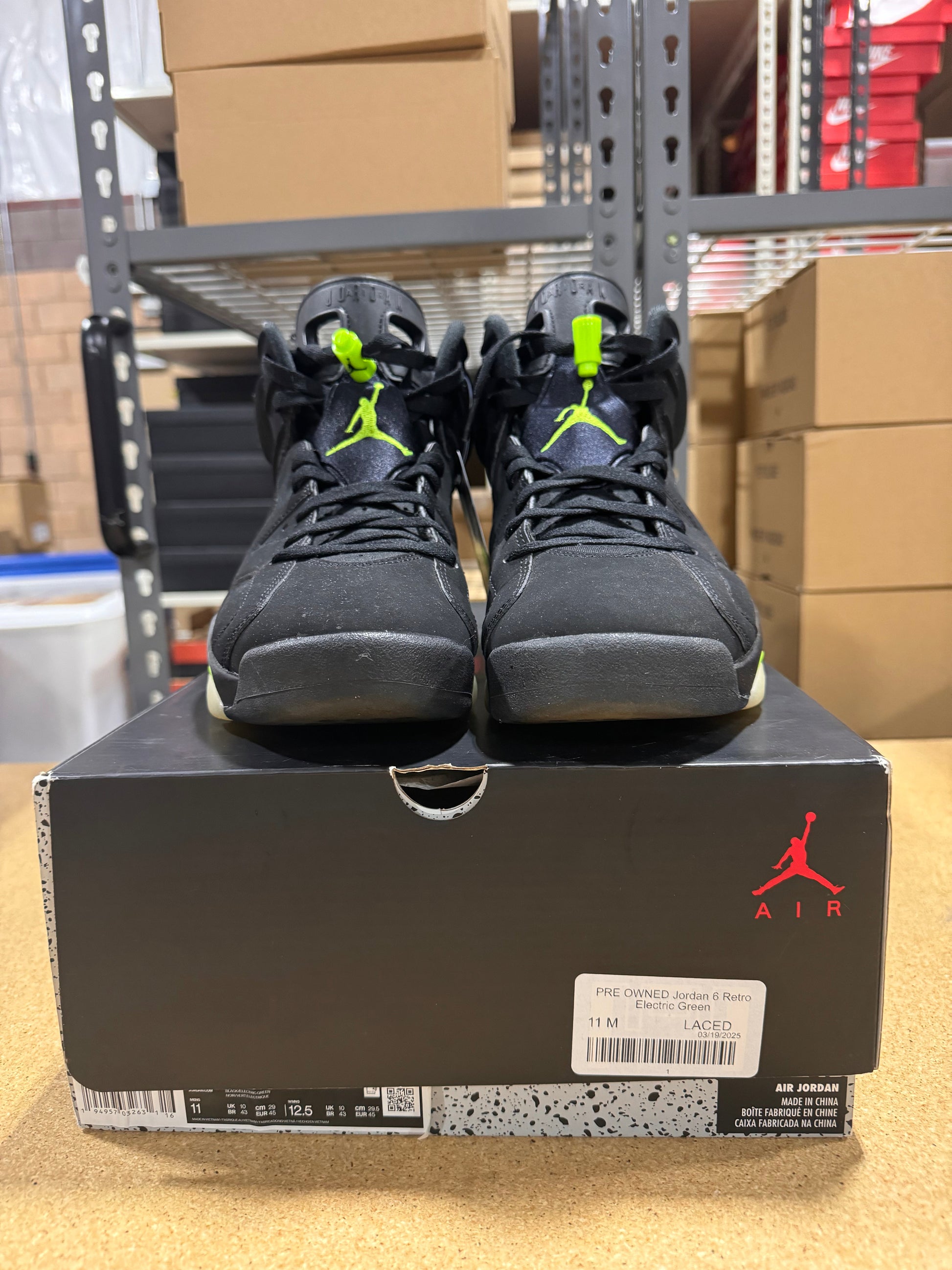 PRE OWNED Jordan 6 Retro Electric Green