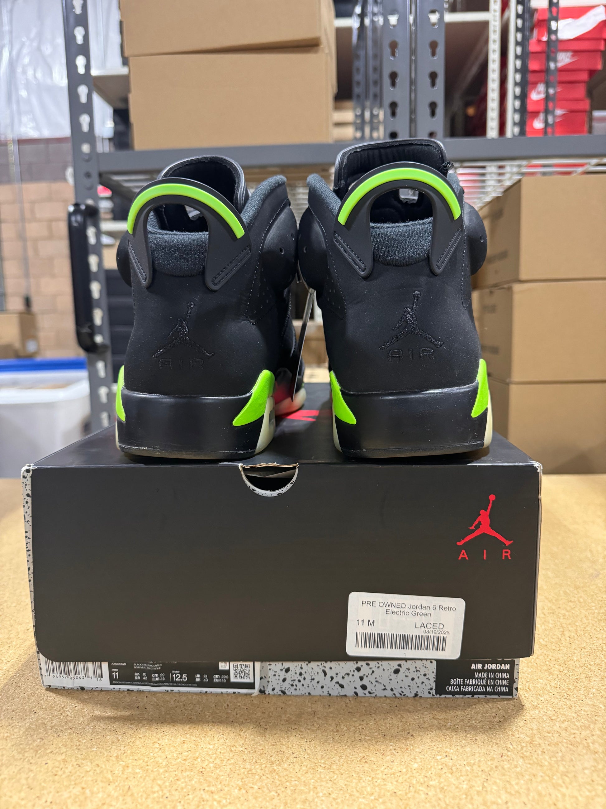 PRE OWNED Jordan 6 Retro Electric Green
