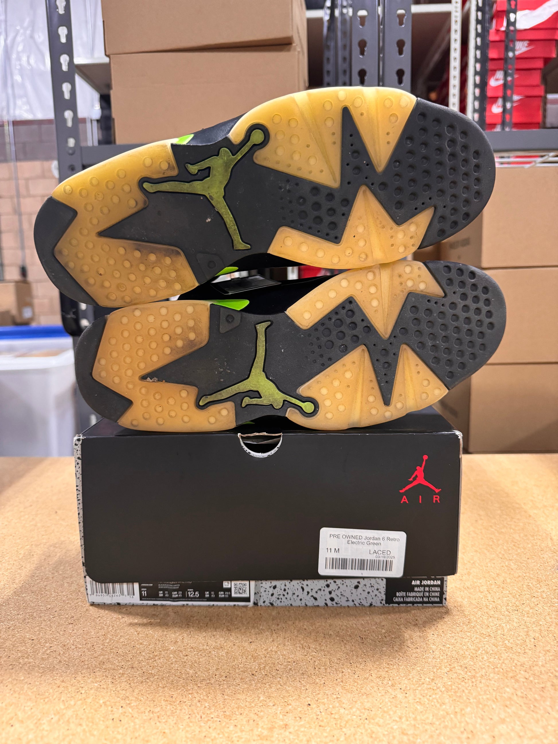 PRE OWNED Jordan 6 Retro Electric Green
