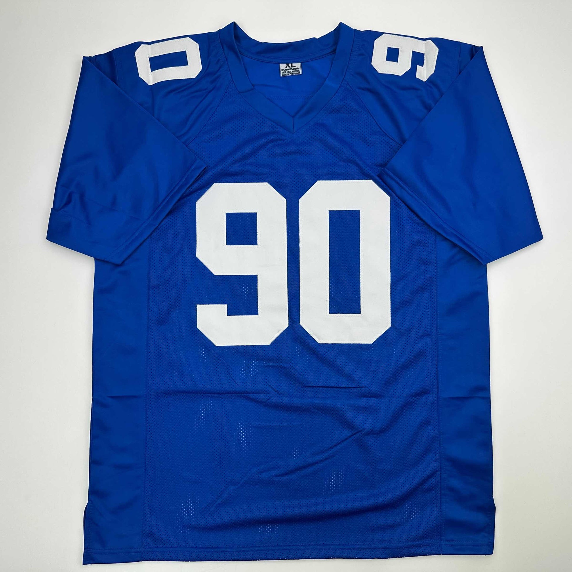 Autographed/Signed Jason Pierre-Paul JPP New York Blue Football Jersey JSA COA