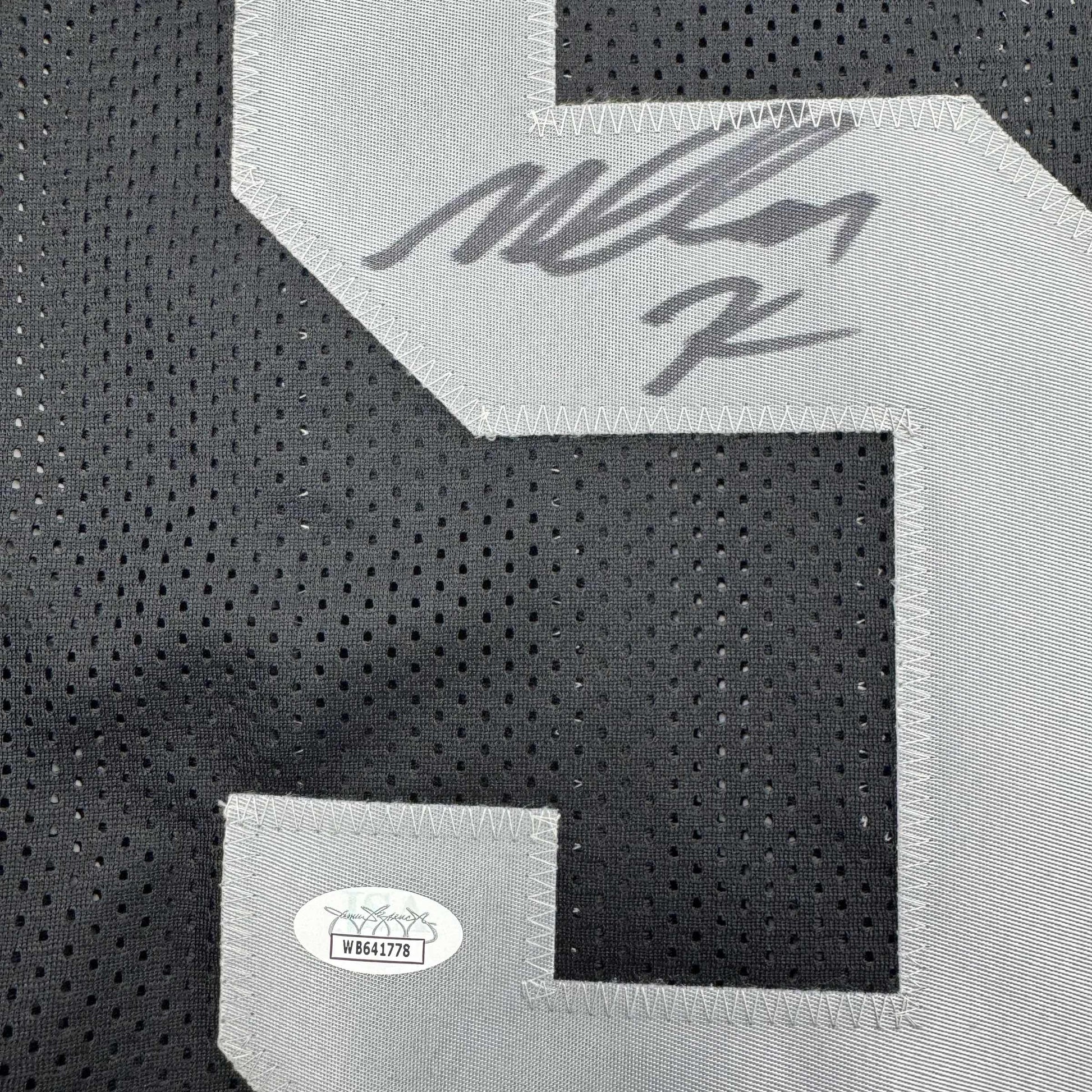 Autographed/Signed Malcolm Koonce Las Vegas Oakland Black Football Jersey JSA COA