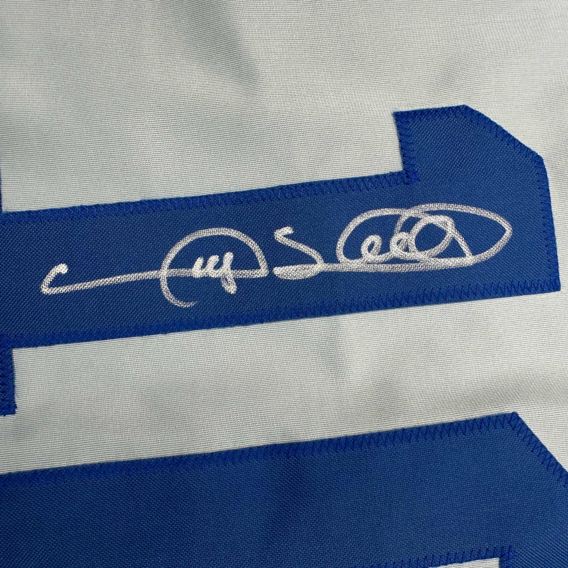 Autographed/Signed Gary Sheffield Los Angeles LA Grey Baseball Jersey JSA COA