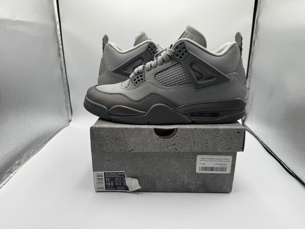 PRE OWNED Jordan 4 Retro SE Paris Olympics Wet Cement