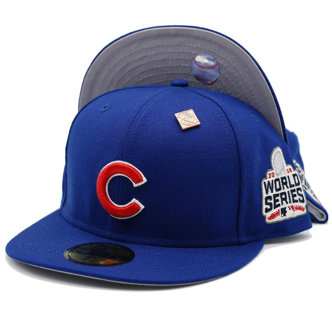 Chicago Cubs Basics 2016 World Series Patch Fitted Hat