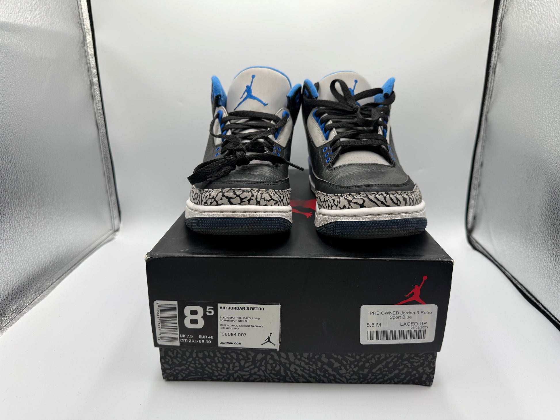 PRE OWNED Jordan 3 Retro Sport Blue