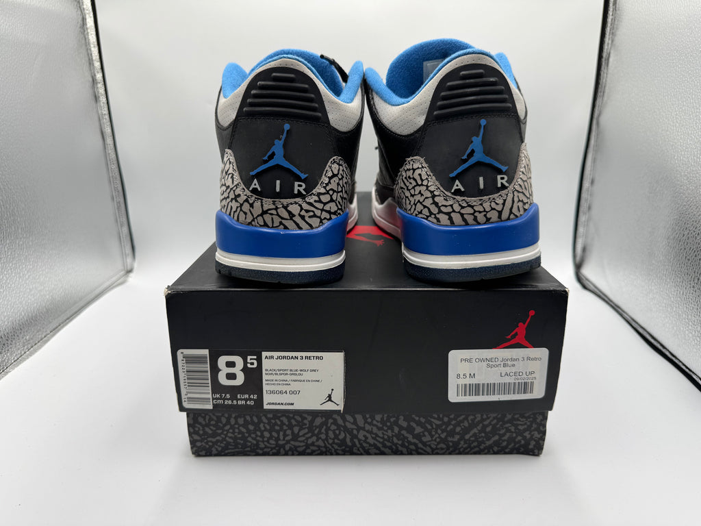 PRE OWNED Jordan 3 Retro Sport Blue
