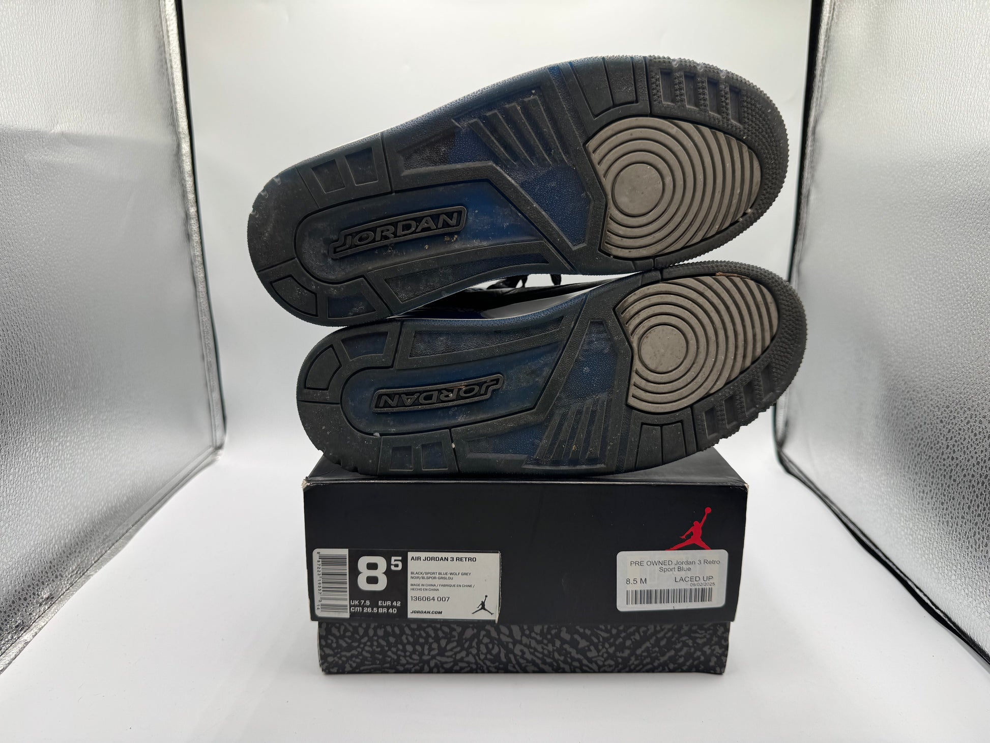 PRE OWNED Jordan 3 Retro Sport Blue
