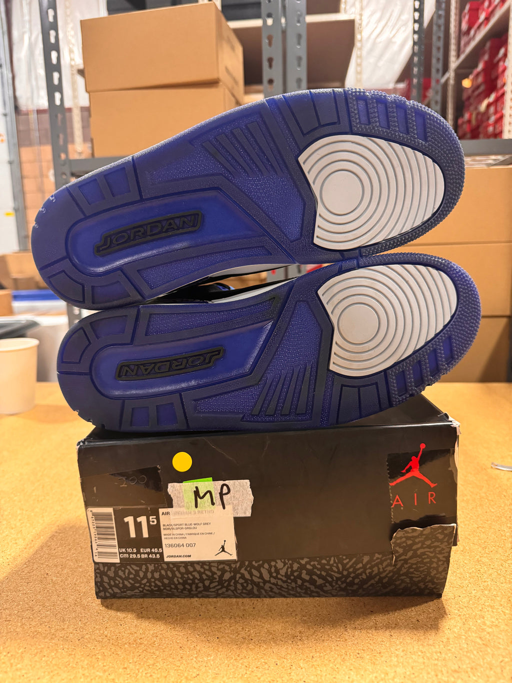 PRE OWNED  Air Jordan 3 Retro "Sport Blue"