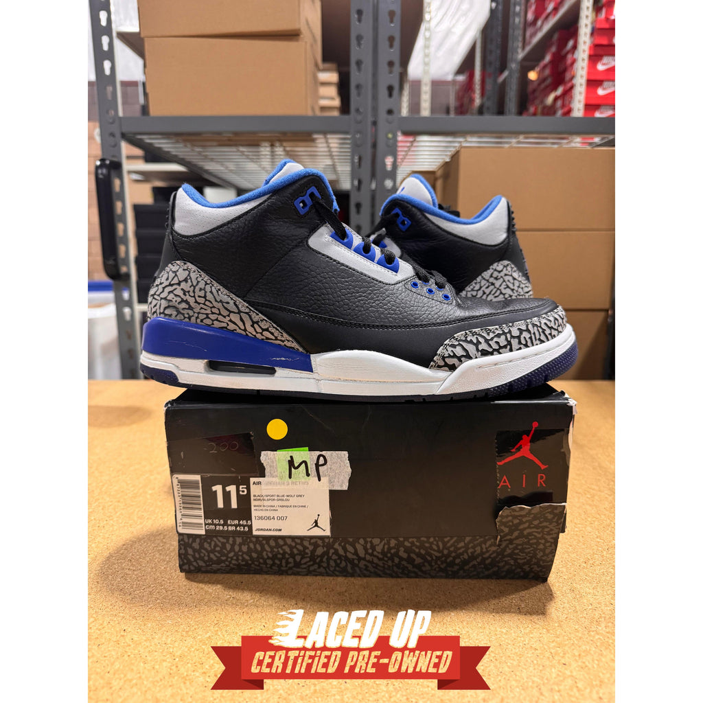 PRE OWNED  Air Jordan 3 Retro "Sport Blue"