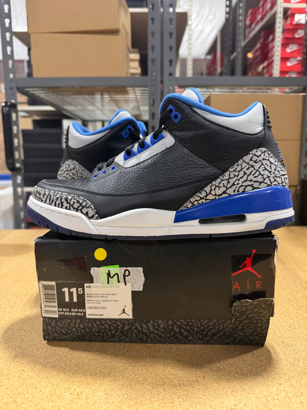 PRE OWNED  Air Jordan 3 Retro "Sport Blue"