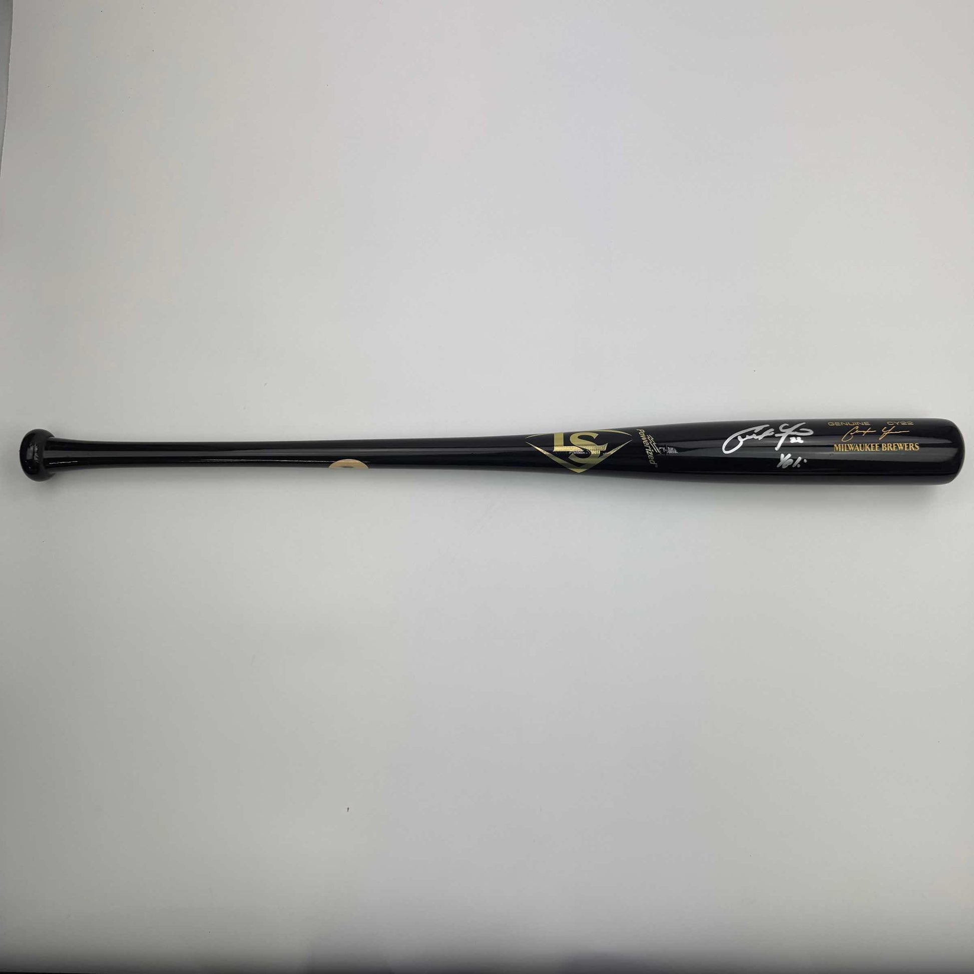 Autographed/Signed Christian Yelich "Yeli" Black Louisville Slugger Baseball Bat JSA COA