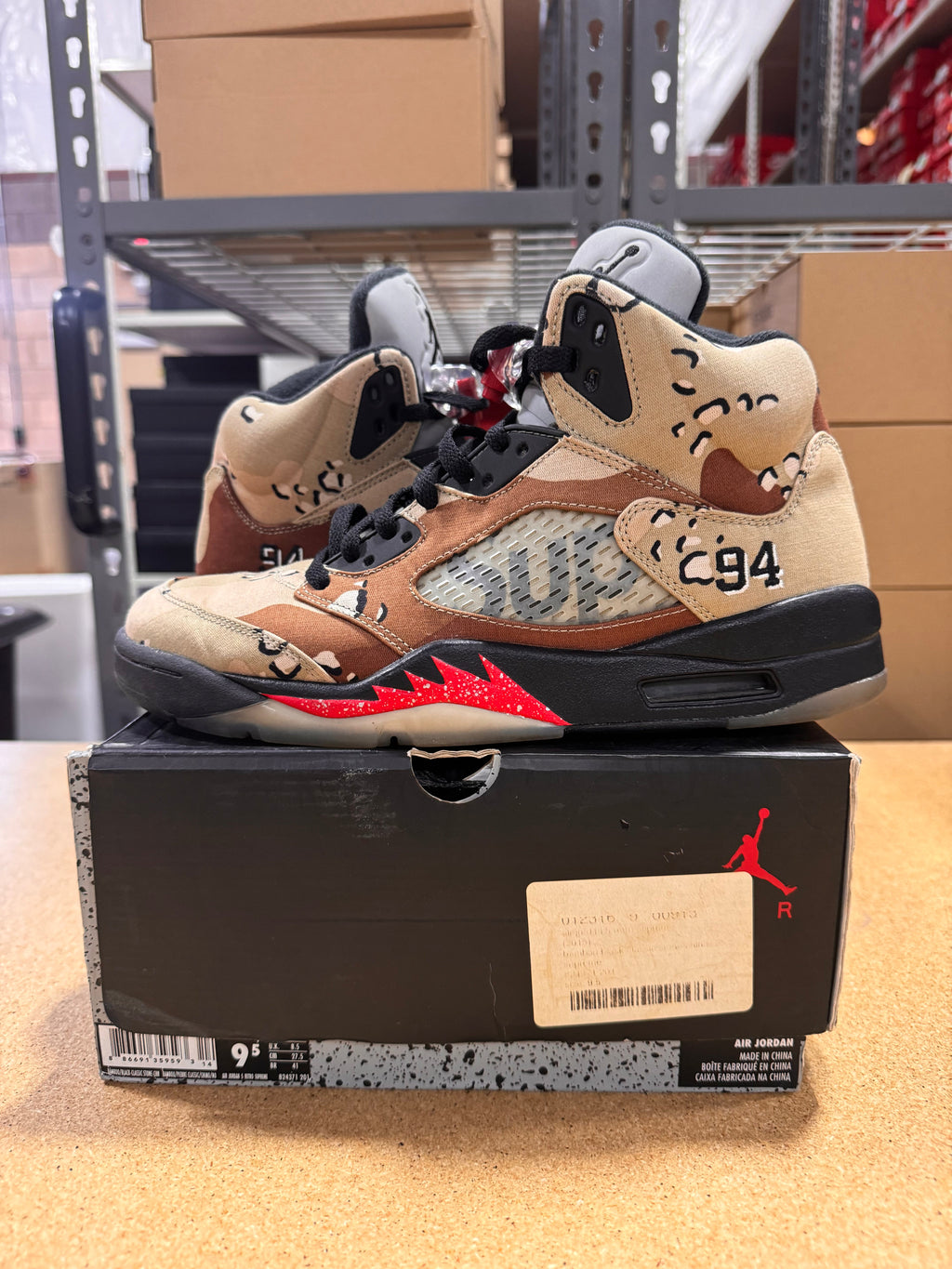 PRE OWNED Jordan 5 Retro Supreme Desert Camo